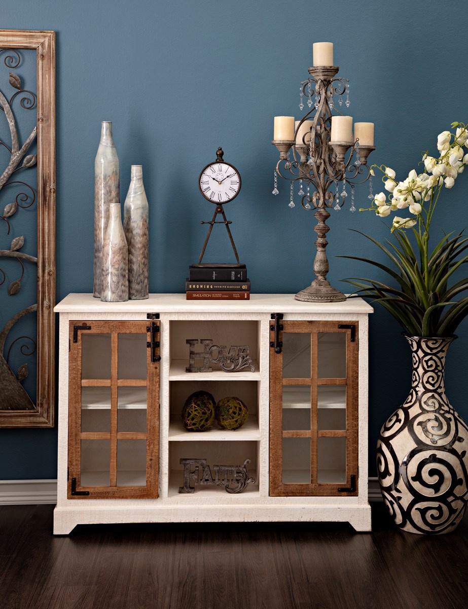 Dayton Sideboard With Natural Wood Accent Doors Silkwood Living