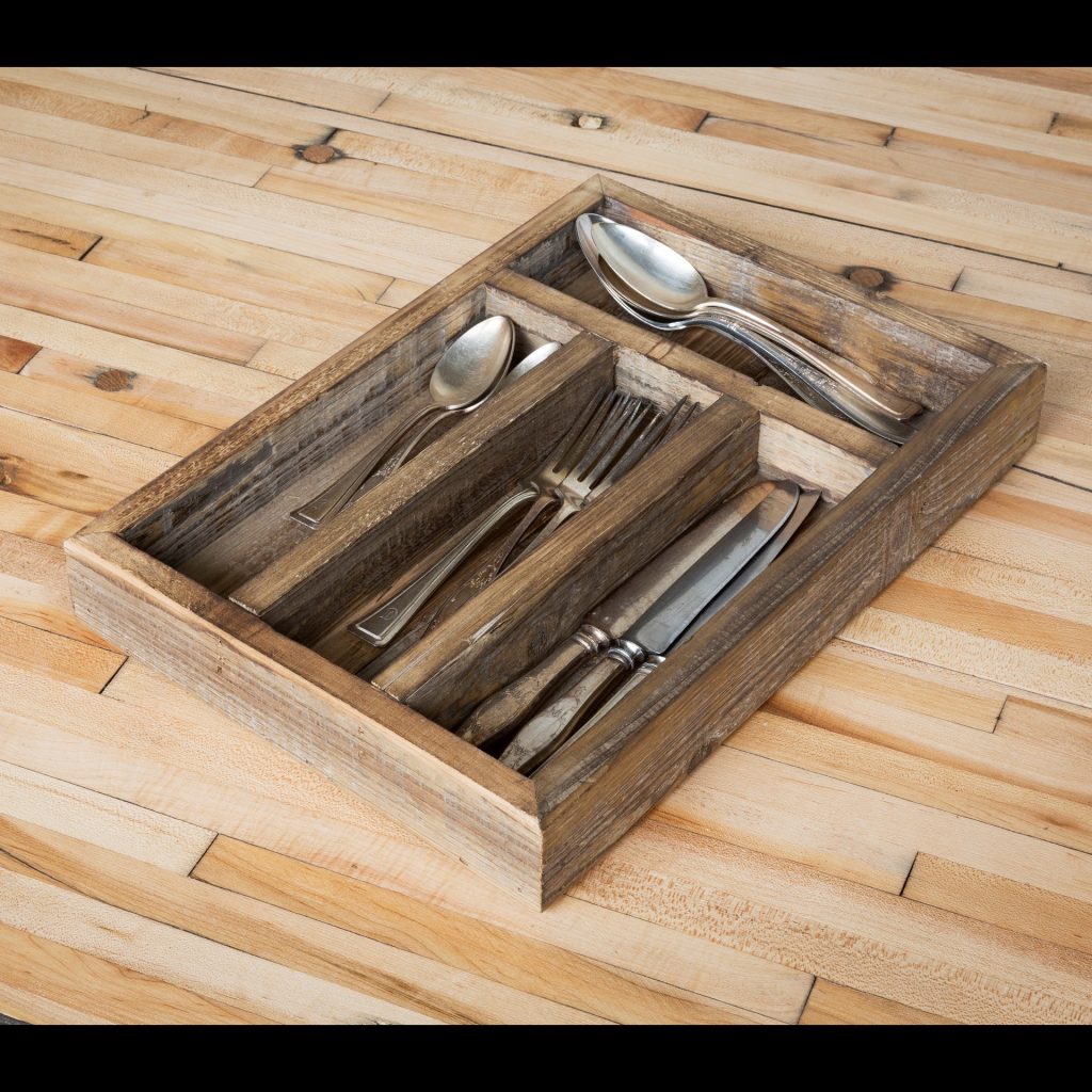 Reclaimed Wood Silverware Box