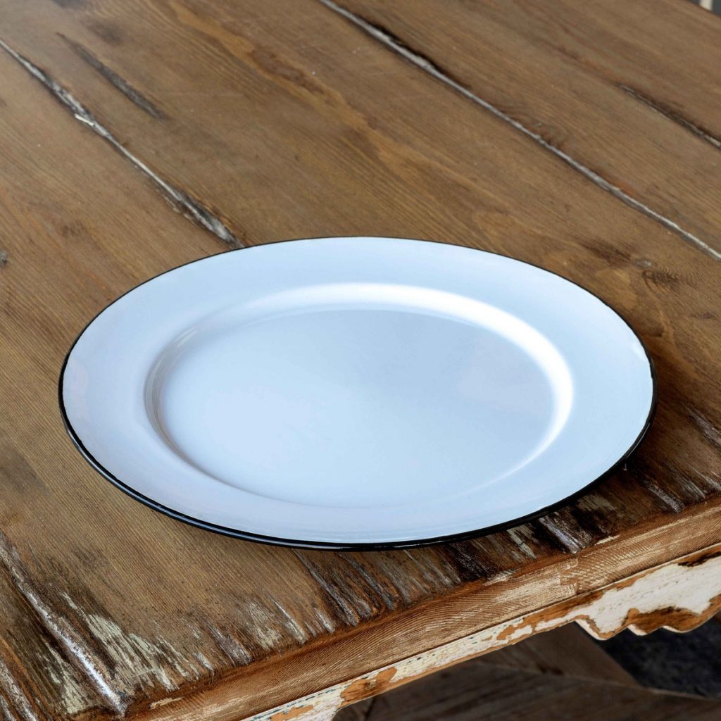 Farmhouse Enamelware Dinner Plate, 11.75″