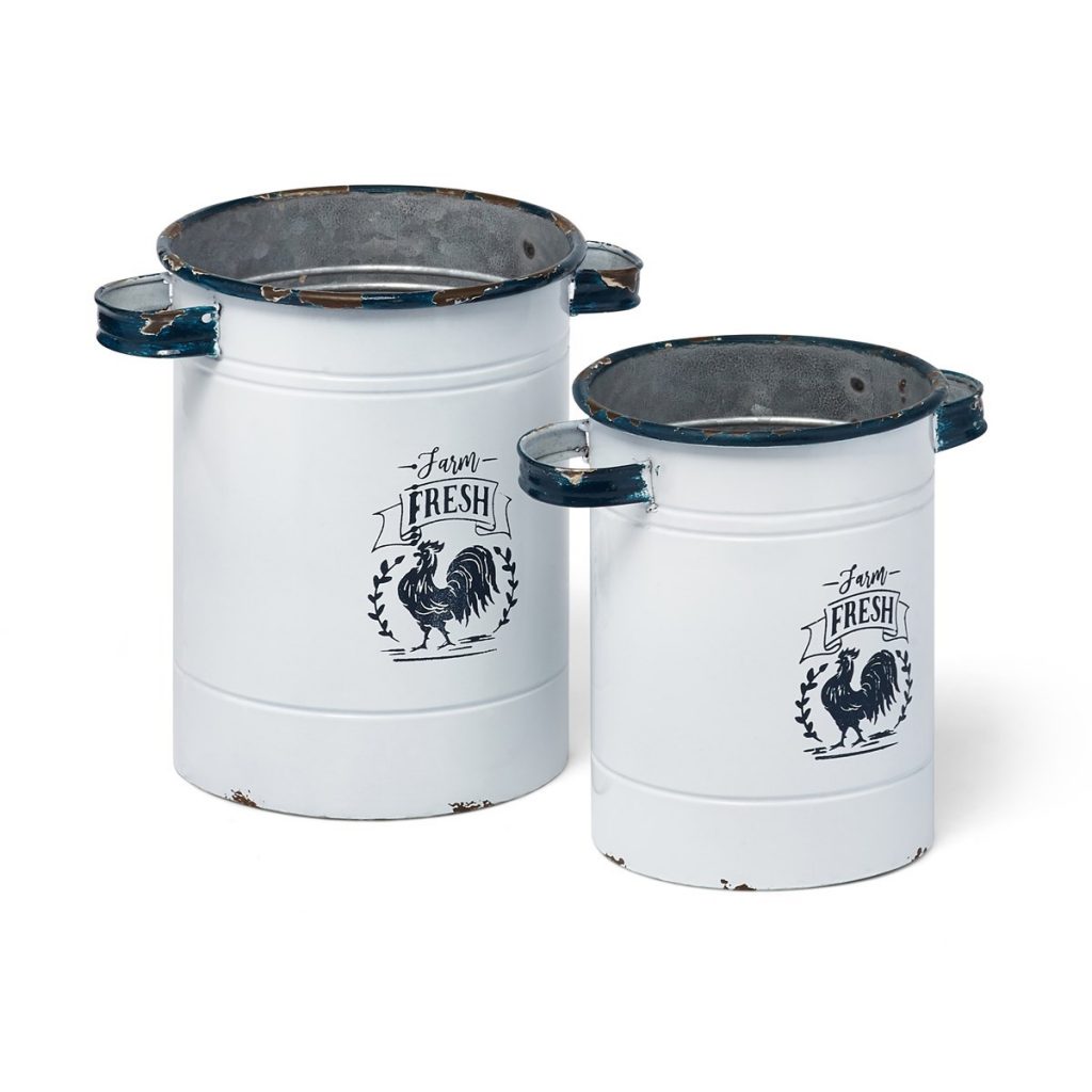 Farm Fresh Decorative Pots with Handles – Set of 2