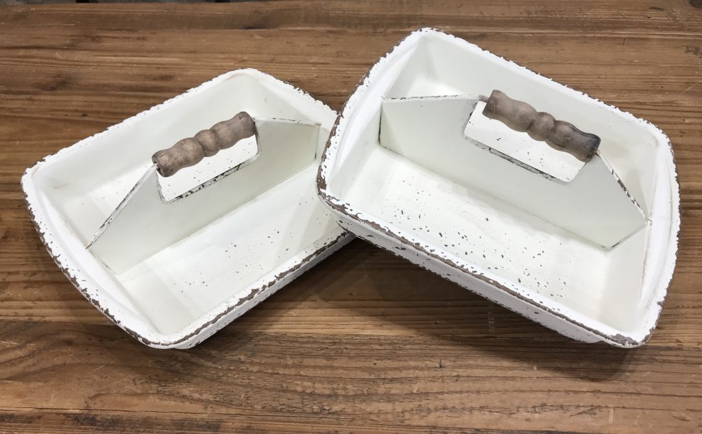 Distressed White Decorative Square Baking Pan