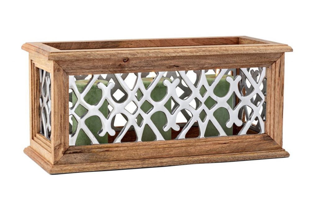 Aluminum and Wood Lantern