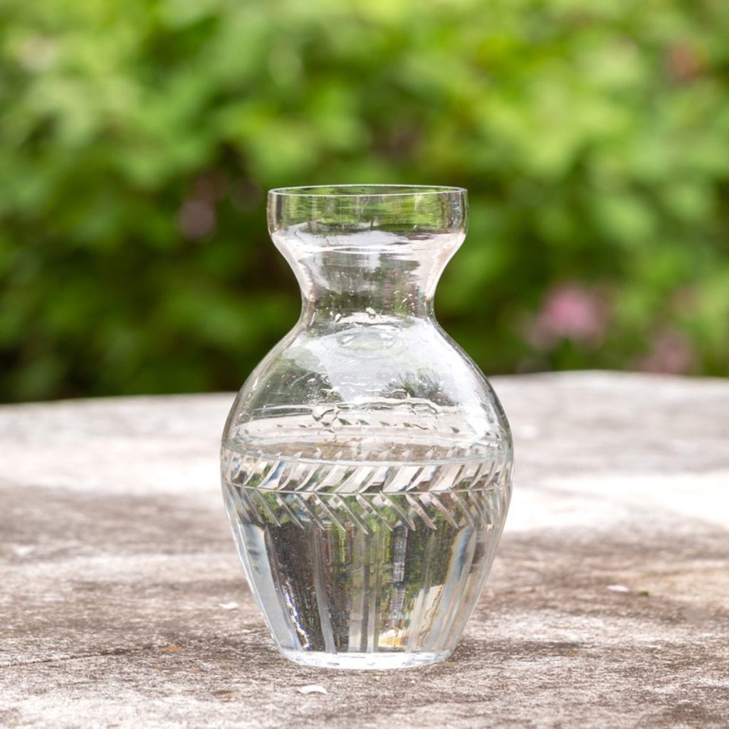 Etched Glass Hyacinth Vase
