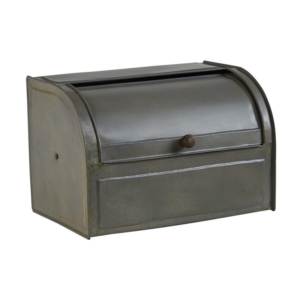 GRAY METAL BREADBOX