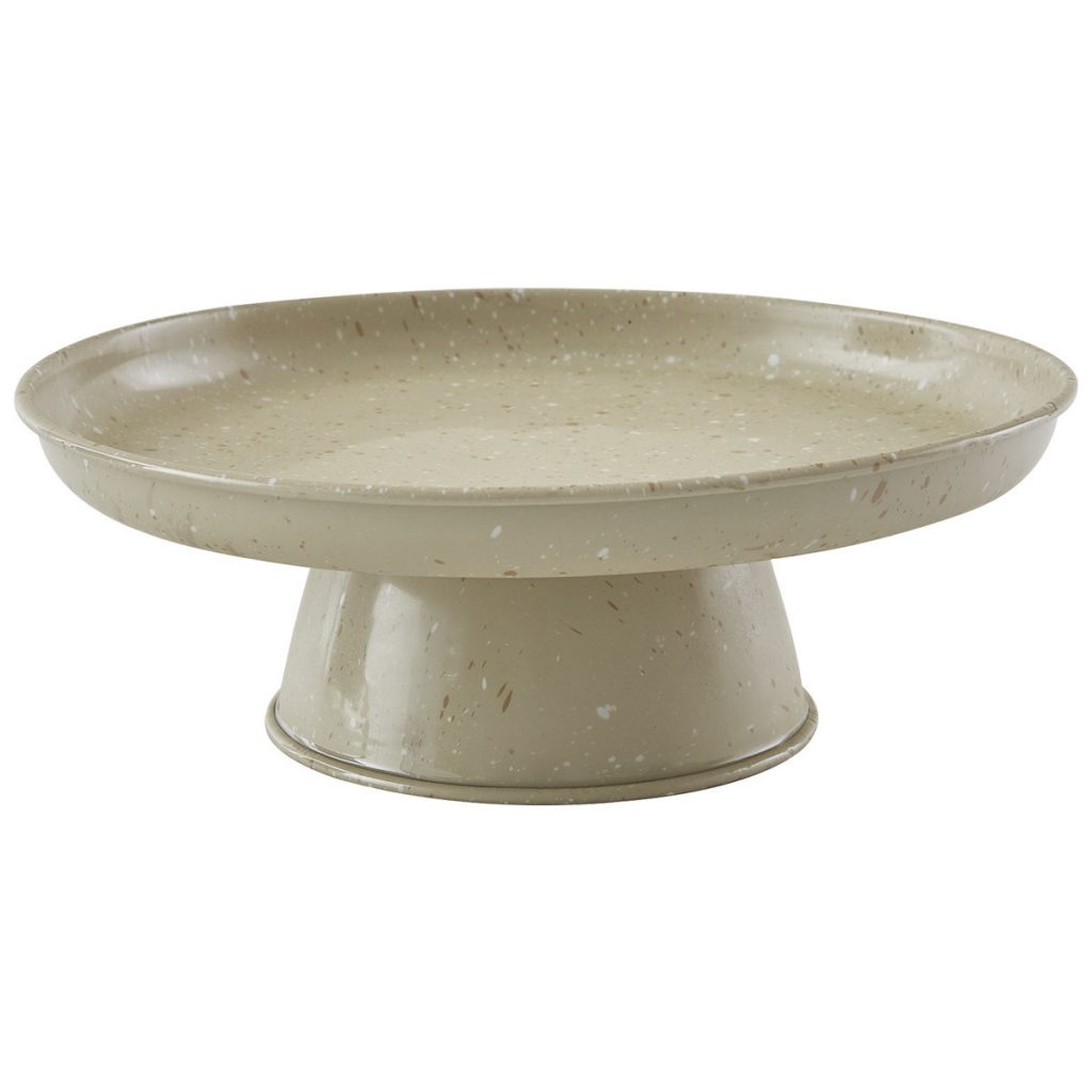GRANITE ENAMELWARE CAKE PEDESTAL – SANDSTONE