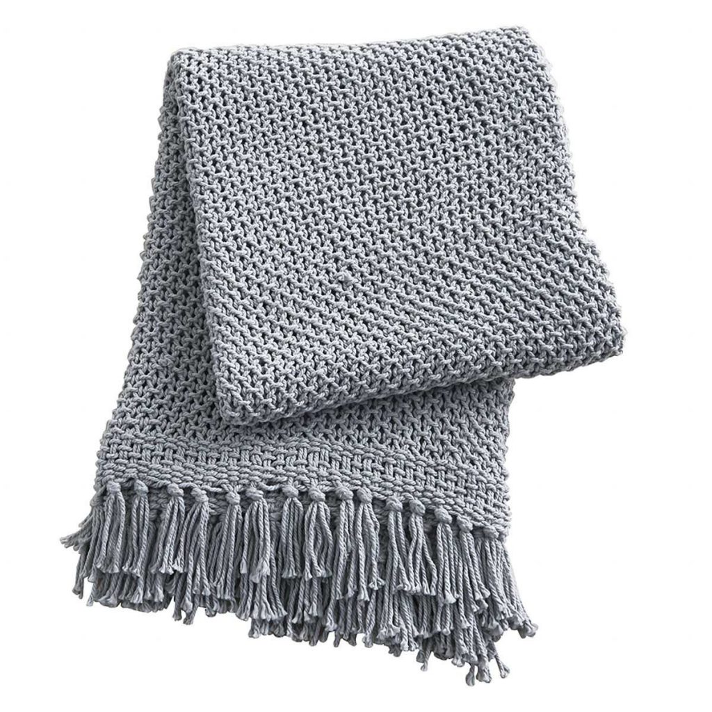 OPEN KNIT THROW – MIST