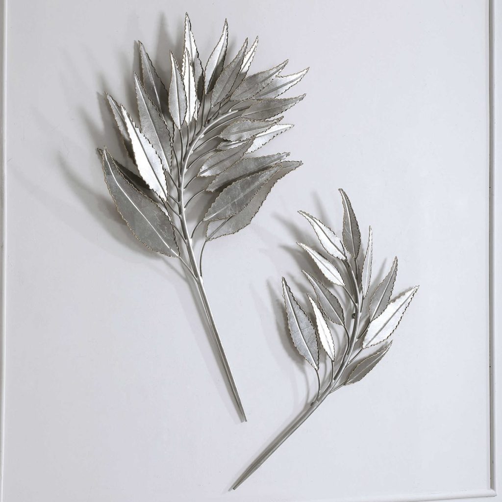 PALM BRANCHES METAL WALL DECOR-set of 2