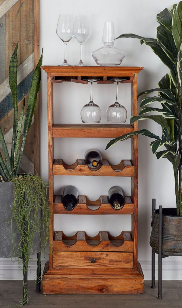 BROWN RUSTIC WOOD WINE STORAGE
