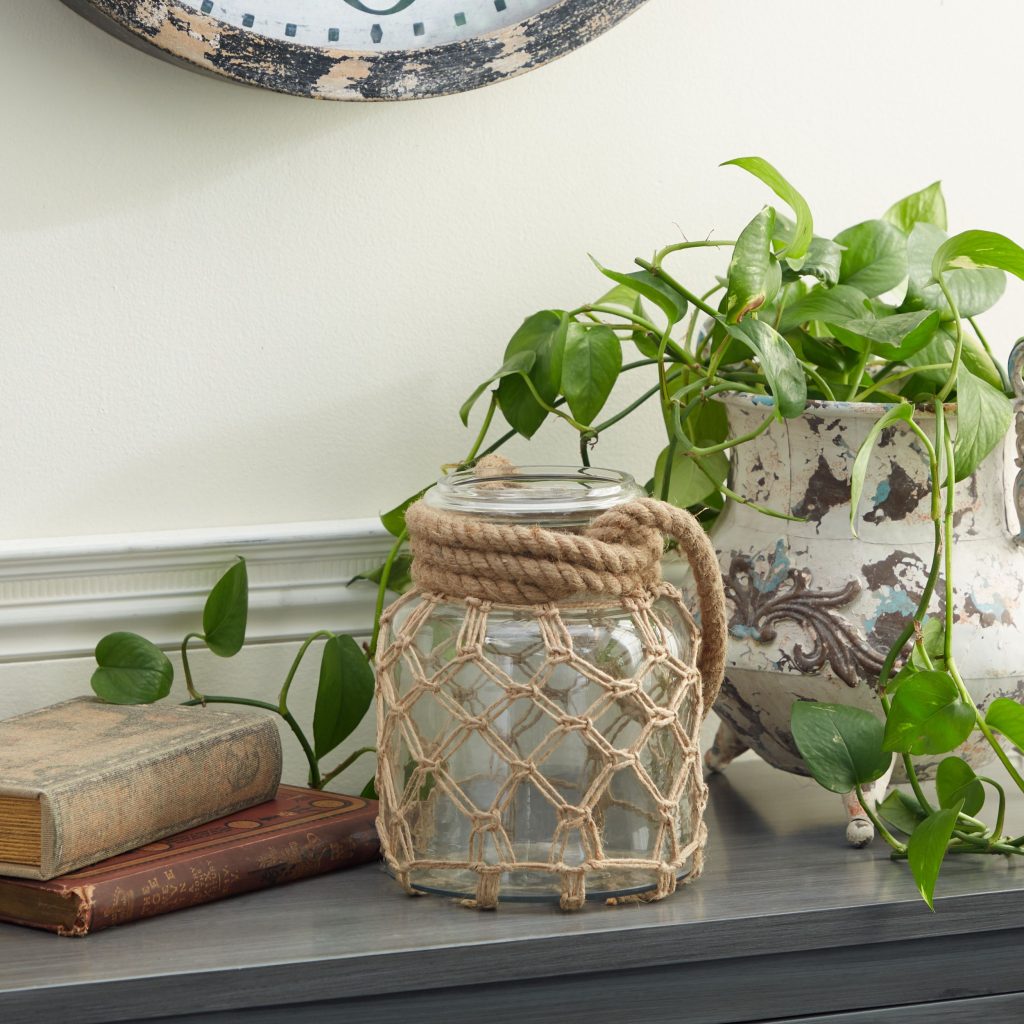 BROWN GLASS COASTAL LANTERN-small