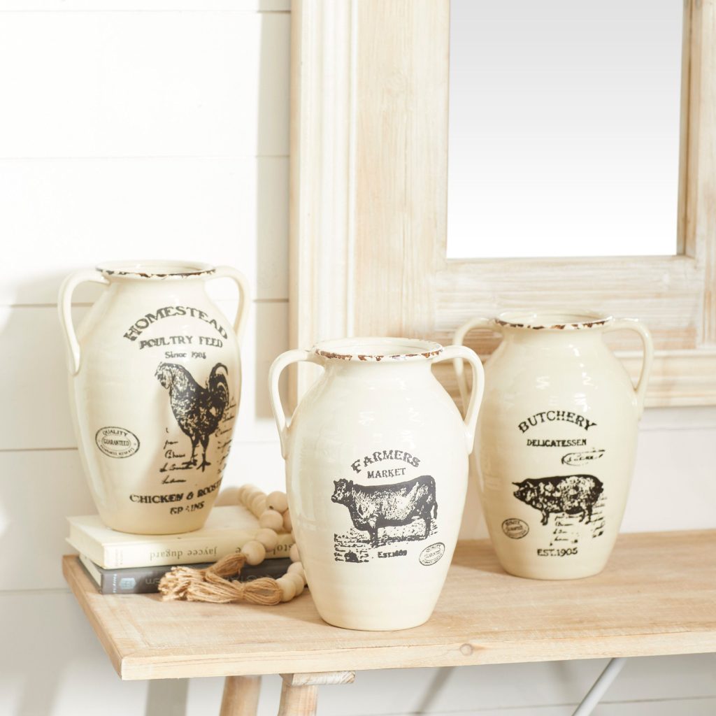 PORCELAIN FARMHOUSE VASE