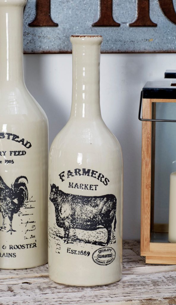 PORCELAIN FARMHOUSE TALL VASE