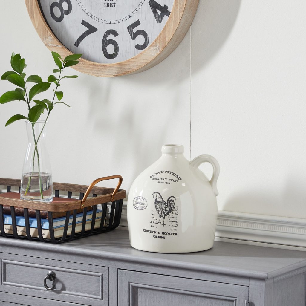 CERAMIC FARMHOUSE VASE-WITH HANDLE