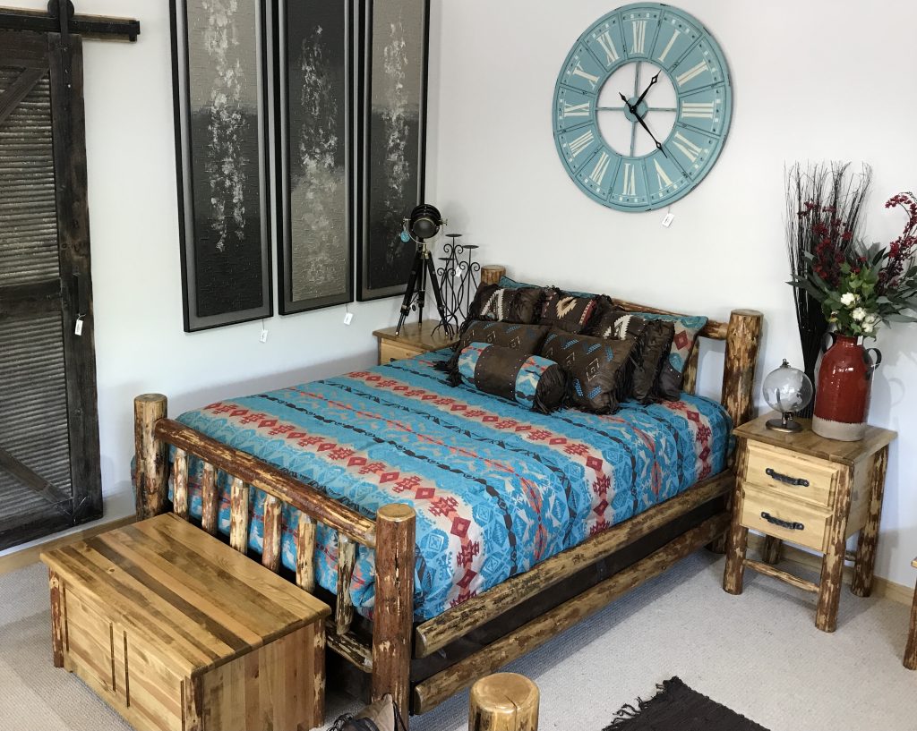 Glacier Country Queen Bed Stained and Lacquered