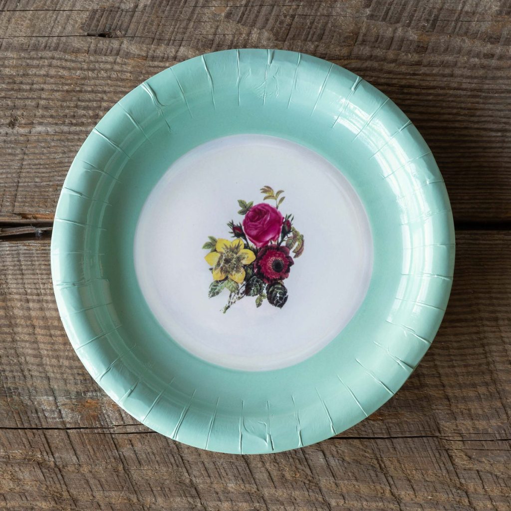 Old China Look Paper Dinner Plates, 10″