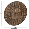 BROWN WOOD WALL CLOCK WITH BLACK ACCENTS - Image 2