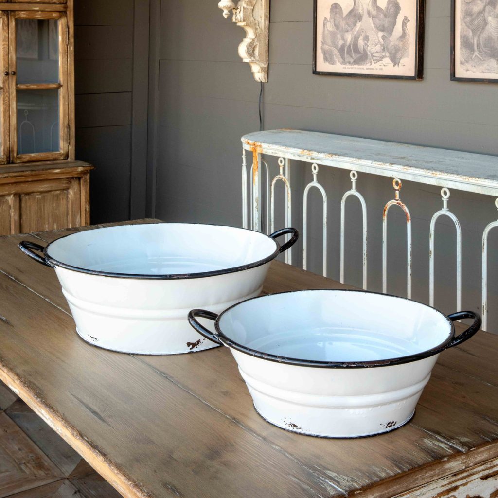 Enamel Painted Farm Tub-LGE