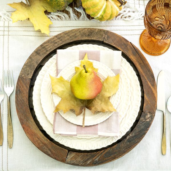 Vintage Rose Buffalo Check Cloth Napkin