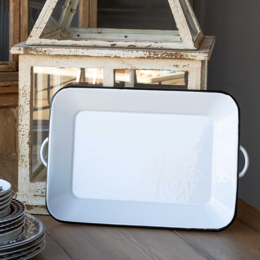 Farmhouse Enamelware Rectangle Tray