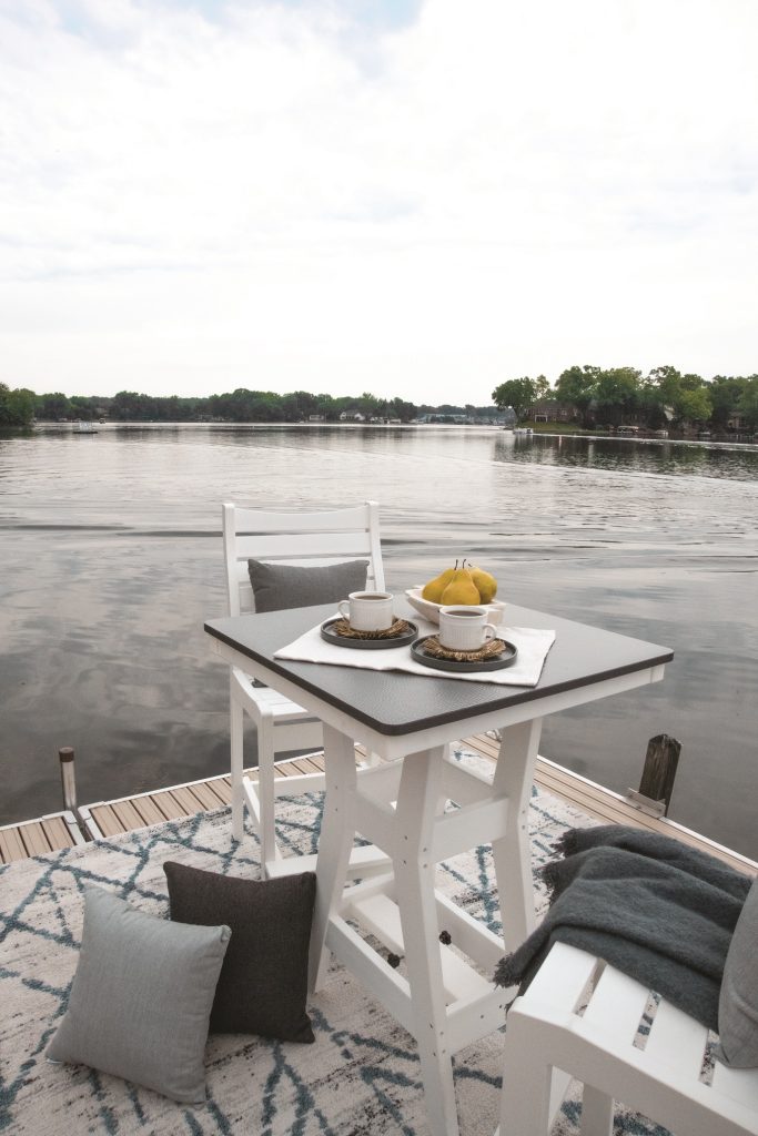 HARBOR Counter height 33″ SQUARE TABLE Natural Finish