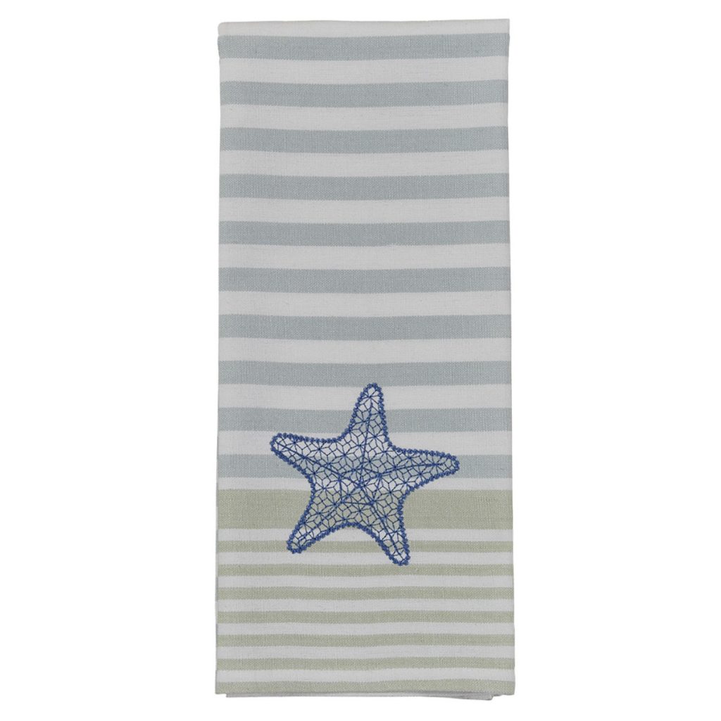 SEA LIFE EMBROIDERED STARFISH DISHTOWEL
