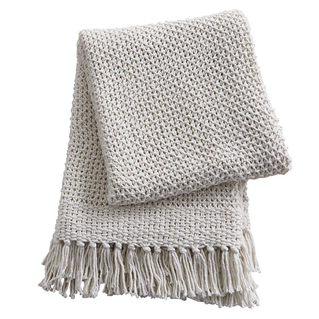 OPEN KNIT THROW- NATURAL