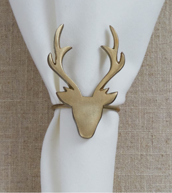 Eva & Co Gold Deer Napkin Ring - Image 2