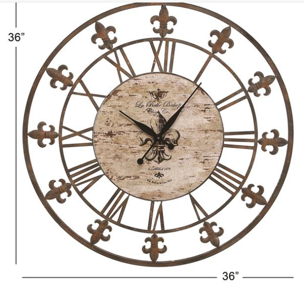 Brown Metal Rustic Wall Clock - Image 3