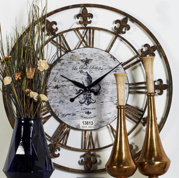 Brown Metal Rustic Wall Clock - Image 2