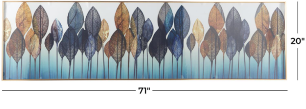 Blue Porcelain Leaf  Wall Decor - Image 2