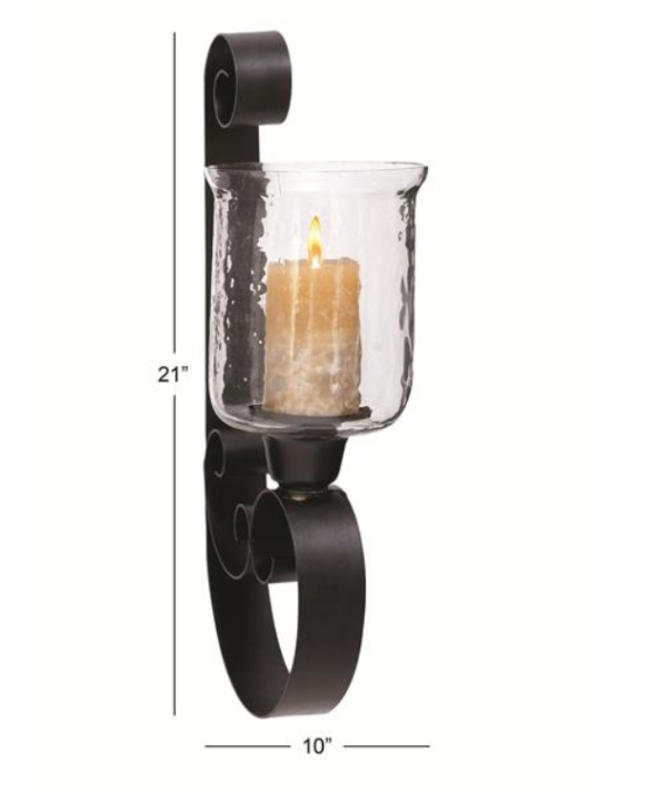 Black Metal Scroll Handmade Sconce