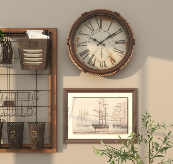 Wall Clock with Rope Frame