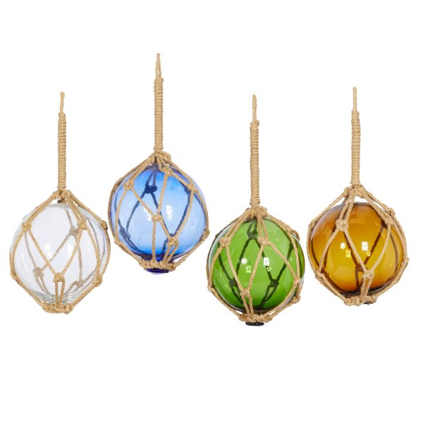 MULTI COLORED GLASS COASTAL BUOY SCULPTURE-4ASSORTED - Image 2