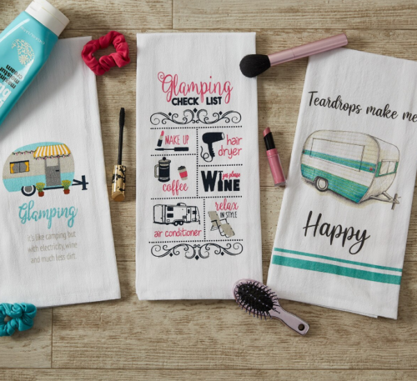 Glamping Check List Printed Dishtowel