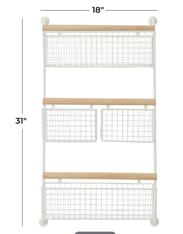 Wall Mounted 4 Hanging Baskets Magazine Rack - Image 2