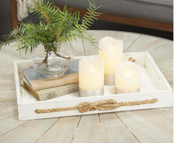 Cream Wax Silver Base Indoor Outdoor Flameless Candles