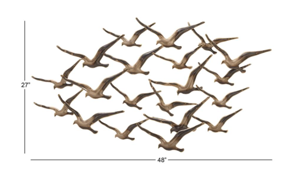Bronze Metal Bird Flying Flock - Image 3