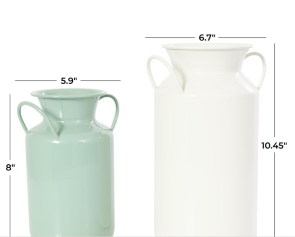 White Metal Jug with Handles