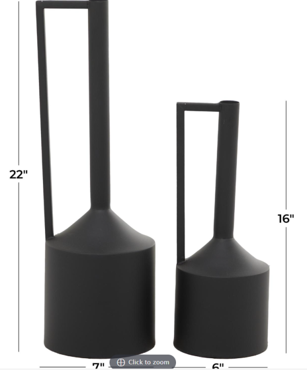 Cosmopolitan Black Metal Decorative Vase-lge - Image 2