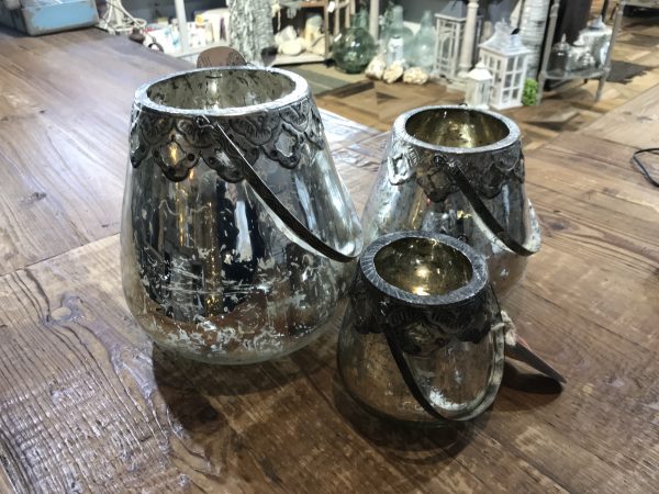 SILVER GLASS GLAM CANDLE HOLDER-sm
