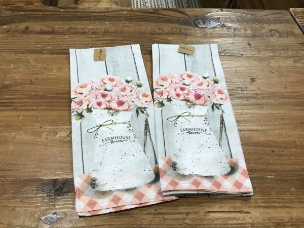 Farmhouse Peonies Dishtowel
