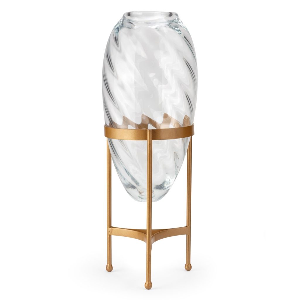 NK Carlisle Large Glass and Metal Vase