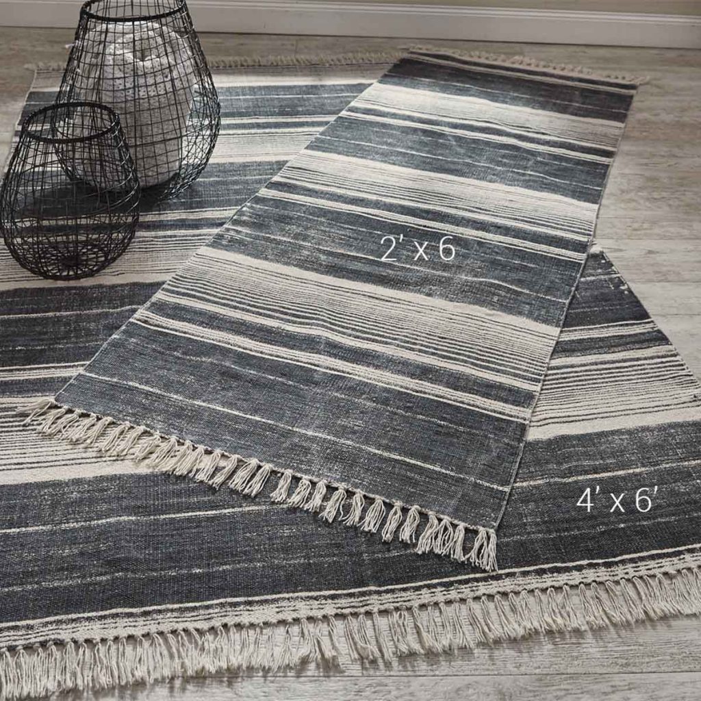 PAINTBRUSH STRIPE RUG – SLATE – 4′ X 6′