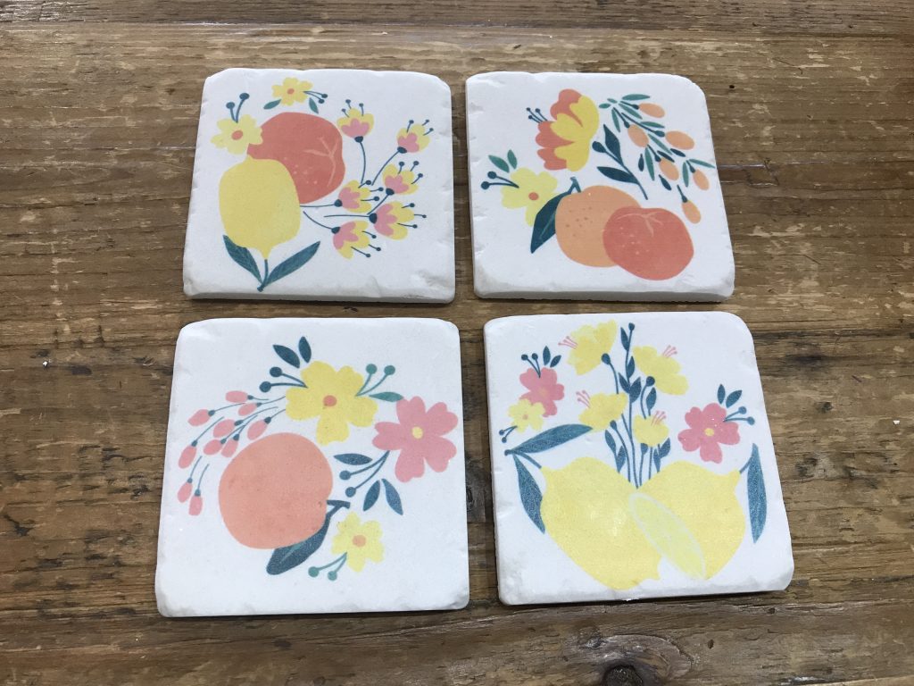 Fruit Flower Coaster Set of 4