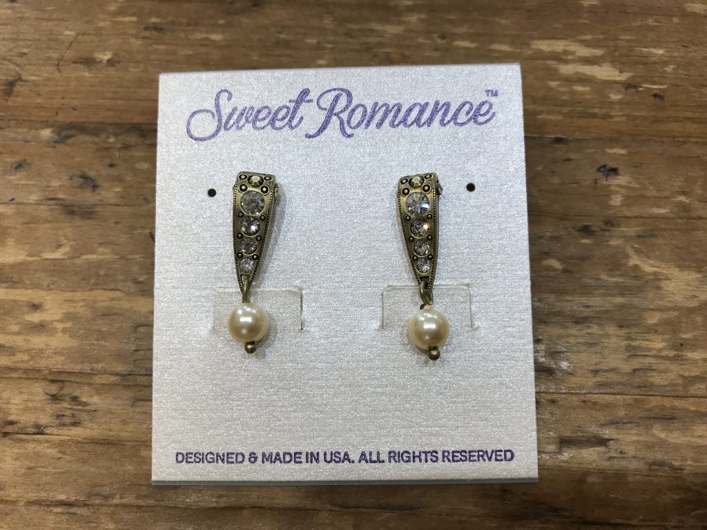 Vintage Art Deco Pearl Crystal Earrings